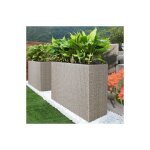 Le poisson qui jardine - jardini�re 4 bacs en polyrotin cr�me 95 cm de long