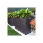 Le poisson qui jardine - jardini�re bac en polyrotin brun 83 cm de long