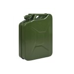 Le poisson qui jardine - jerrican - bidon � carburant 20l en m�tal vert. certifi� un (onu) et s�curis� ...