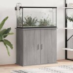 Le poisson qui jardine - meuble aquarium gris pour 80 x 30 cm. 2 portes support solide et stable pour ...
