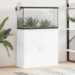 Le poisson qui jardine - meuble blanc brillant pour aquariums de 80 x 30 cm. 2 portes support solide ...