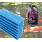 Le poisson qui jardine - mousse de remplacement bleue + bactries 1000ml pour filtres bassin 12000 et ...