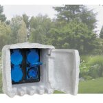 Le poisson qui jardine - multiprise discr�te �tanche pour bassins de jardin, massifs de fleurs - blanc ...