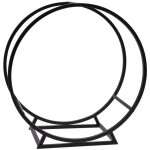 Le poisson qui jardine - panier porte b�ches rond moderne id�al rangement bois de chauffage - noir