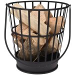 Le poisson qui jardine - panier porte b�ches seau moderne id�al rangement bois de chauffage - noir