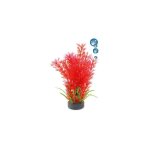 Plante plastique rouge avec bulleur pour aquarium : 20cm
