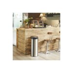 Le poisson qui jardine - poubelle automatique 40 l. grise en inox couvercle rapide