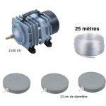Le poisson qui jardine - set a�rateur bassin de jardin 3 disques 10 cm de 0 � 5000 l. pompe � air bassin ...