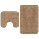 Le poisson qui jardine - tapis de salle de bain marron + tapis de wc - toilettes - marron