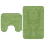 Le poisson qui jardine - tapis de salle de bain vert + tapis de wc - toilettes - vert
