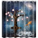 Poisson rouge) rideau de douche avec des crochets haute qualit� imperm�able antimoisissure facile � nettoyer ...