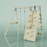Polarplay ? structure d'escalade cam�l�on vert 183 x 202 cm ? construction en bois non trait� ? mur d'escalade ...