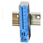 Pollmann - bornier barrette bleu - 80a - raccordement automatique 15 trous ( 12x1 à 2, 5 + 2 x 1 à 4 ... Pollmann - bornier barrette bleu - 80a - raccordement automatique 15 trous ( 12x1 à 2, 5 + 2 x 1 à 4 ...