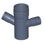 Poloplast polo kal xs raccord double � branchement dn 90 / 50 / 50, 67, 5 degr�s, horizontal