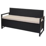 Hw - poly - rattan banc 3 places c - f39 - banc de jardin coffre - rangement coussin d'assise - anthracite ...