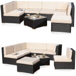 Poly rotin set salon de jardin rotin set salon de jardin canap set canap set siges avec pieds de compensati ...
