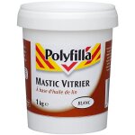 Polyfilla - mastic vitrier à base d'huile de lin - fixation des vitres aux fenêtres - pâte blanc 1kg Polyfilla - mastic vitrier à base d'huile de lin - fixation des vitres aux fenêtres - pâte blanc 1kg