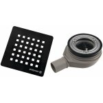 Polysan - flexia - siphon de receveur geberit, diamtre 90 mm, dn40, cache bonde en noir 17751