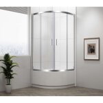 Polysan - selma - cabine de douche quart de cercle, 90x90 cm, aluminium poli / verre clair md2516