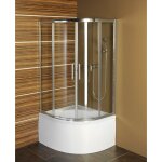 Polysan - selma - cabine de douche quart de cercle, 90x90 cm, aluminium poli / verre clair md2516