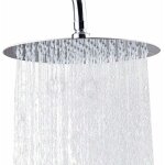 Pomme de douche, 10 pouces pommeau douche rond en acier inoxydable 304, 25 cm ultra - mince haute pression ...