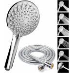 Pommeau douche + 1. 5 m tuyau de douche flexible, pommeau de douche avec tuyau, 6 modes economiseur d'eau ...