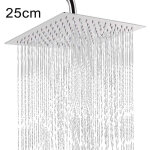 Pommeau de douche douchette carr 25x25cm ultra - mince haute pression tte de douche rglable pluie
