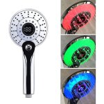 Pommeau de douche led, douchette de douche led 3 couleurs contr�le de la temp�rature douchette � main ...