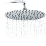 Pommeau de douche rond pluie t�te de douche 300 mm pomme en inox effet miroir brillant, argent� - relaxdays ...