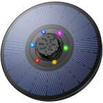 Pompe de fontaine solaire avec 6 lumi�res led color�es et 7 styles de fontaine, 4 en 1 pompe solaire ...