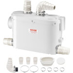 Pompe maceratrice 500 w pompe de relevage eaux usees 6600 l / h hauteur manometrique 8 m 3 entrees deeau ...