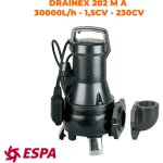 Pompe submersible de drainage des eaux uses drainex 202 espa options : 1 - 230v - (ma) monophas avec ...