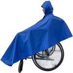 Poncho imperm�able pour fauteuil roulant, bandes r�fl�chissantes � capuche, imperm�able, coupe - vent, ...