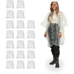 Ponchos de pluie jetables, lot de 20, avec capuche et ouverture pour les bras, unisexe, transparent - ...