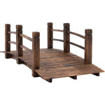 Pont de jardin - pont de bassin - passerelle en bois - dim. 152, 5l x 67l x 48h cm - bois de sapin trait� ...
