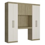Vente - unique - pont de lit antero ii - 6 portes - avec armoires et rangements - l. 200 cm - chne et ...