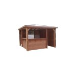 Habrita - pool house blueterm - 3, 79 x 3, 79 m - bois thermochauff� - toit acp - ventelles - comptoirs ...