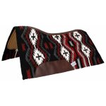 Marron et beige - tapis de selle western en feutre de laine new zeland modèle 34x36 Marron et beige - tapis de selle western en feutre de laine new zeland modèle 34x36