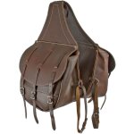Noir - sacoche arrire en cuir avec fermeture  3 lacets