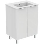 Porcher - pack meuble + lavabo ulysse + 2 portes 60cm blanc brillant p0279wg