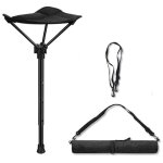 Portable 4 position tabouret r�glable en hauteur si�ge, pliant chaise de p�che, noir