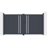 Portail aluminium battant 3m giona 300x160cm gris Portail aluminium battant 3m giona 300x160cm gris