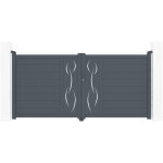 Casanoov ? portail aluminium battant semi - ajour� 300x145cm ? gris anthracite ral 7016 ? design moderne ...