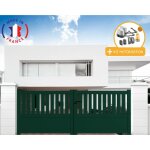 Packit - portail aluminium battant semi - ajour en kit + motorisation dimensions l. 3500 (entre piliers) ...