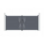 Casanoov ? portail aluminium battant 350x161cm ? semi - ajour� gris anthracite ral 7016 ? lames renforc�es ...
