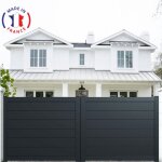 Packit - portail aluminium coulissant plein en kit dimension l. 3500 (entre piliers) x h. 1500 mm gris ...