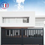 Packit - portail aluminium coulissant semi - ajour en kit dimension l. 4000 (entre piliers) x h. 1300 ...