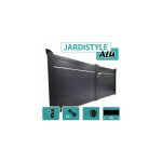 Cloture&jardin - portail aluminium gris anthracite - plein avec liser - largeur 3m - 1, 40 mtre