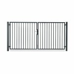 Portail barreaud acier galvanis passage 3m00 h 1m50 gris anthracite