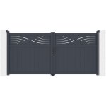 Portail battant 3, 4m halti h. 160 aluminium gris